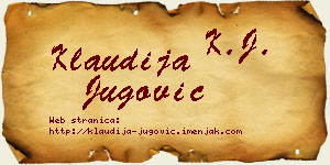 Klaudija Jugović vizit kartica